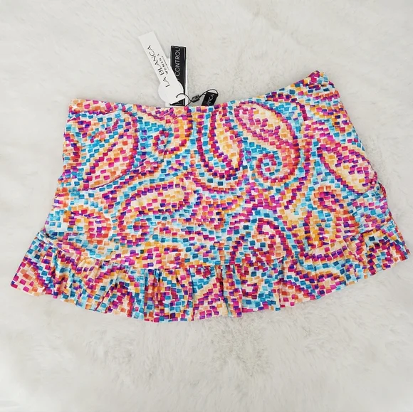 LA BLANCA🐙 Pebble Ruffle Cover-Up Skirt SIZE 18W - Picture 4 of 7